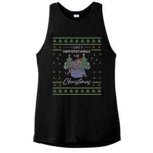 I Want A Hippopotamus For Christmas Xmas Cute Funny Gift Ladies PosiCharge Tri-Blend Wicking Tank