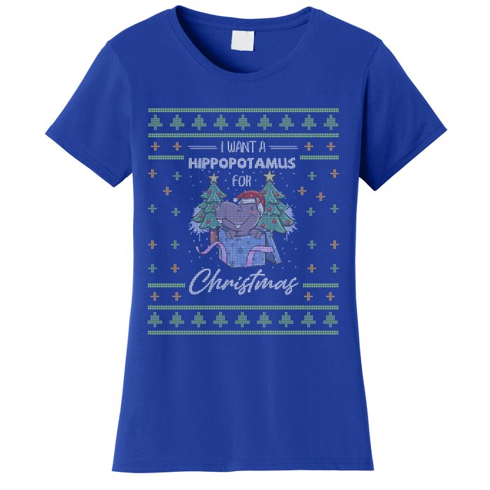 I Want A Hippopotamus For Christmas Xmas Cute Funny Gift Women's T-Shirt