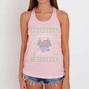 I Want A Hippopotamus For Christmas Xmas Cute Funny Gift Women's Knotted Racerback Tank