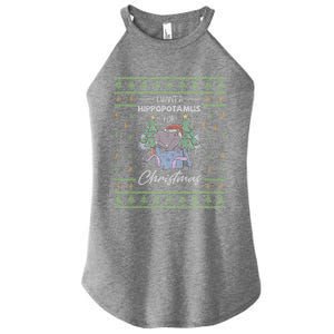 I Want A Hippopotamus For Christmas Xmas Cute Funny Gift Women's Perfect Tri Rocker Tank