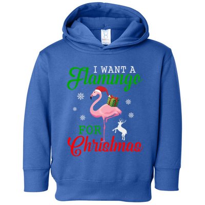 I Want A Flamingo For Christmas Funny Gift Toddler Hoodie