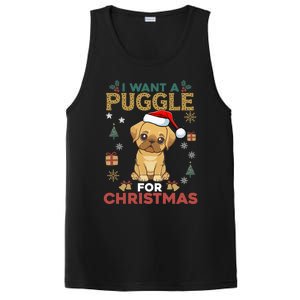 I Want A Puggle For Christmas Cute Dog Lover Family Pajama Great Gift PosiCharge Competitor Tank