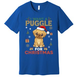 I Want A Puggle For Christmas Cute Dog Lover Family Pajama Great Gift Premium T-Shirt