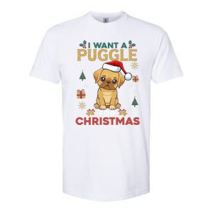 I Want A Puggle For Christmas Cute Dog Lover Family Pajama Great Gift Softstyle CVC T-Shirt