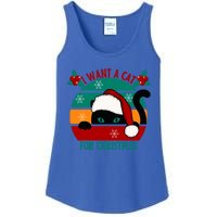 I Want A Cat For Christmas Xmas Cat Gift Ladies Essential Tank