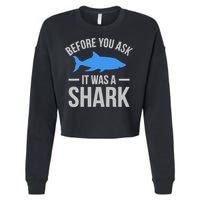 It Was A Shark Funny Amputee Prosthetic Surgery Graphic Cropped Pullover Crew