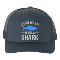 It Was A Shark Funny Amputee Prosthetic Surgery Graphic Yupoong Adult 5-Panel Trucker Hat