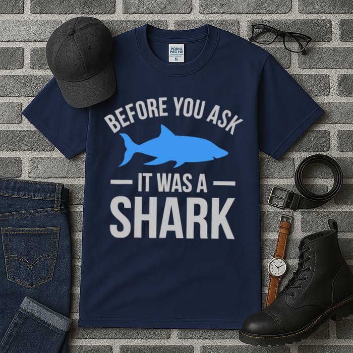 It Was A Shark Funny Amputee Prosthetic Surgery Graphic Tall T-Shirt