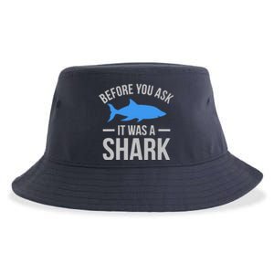 It Was A Shark Funny Amputee Prosthetic Surgery Graphic Sustainable Bucket Hat