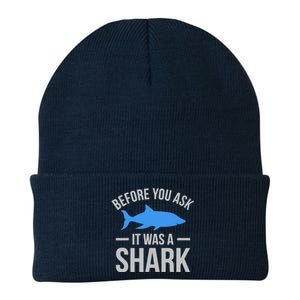 It Was A Shark Funny Amputee Prosthetic Surgery Graphic Knit Cap Winter Beanie