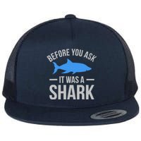 It Was A Shark Funny Amputee Prosthetic Surgery Graphic Flat Bill Trucker Hat