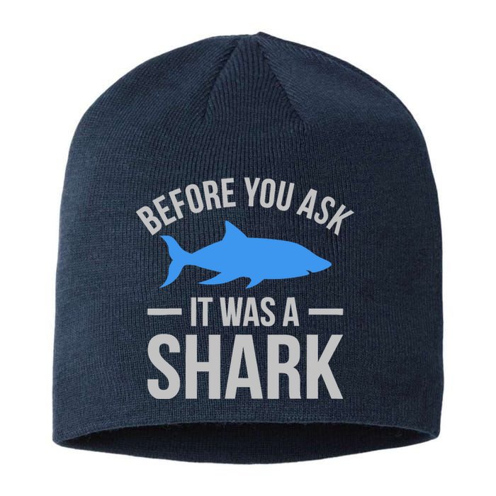 It Was A Shark Funny Amputee Prosthetic Surgery Graphic Sustainable Beanie