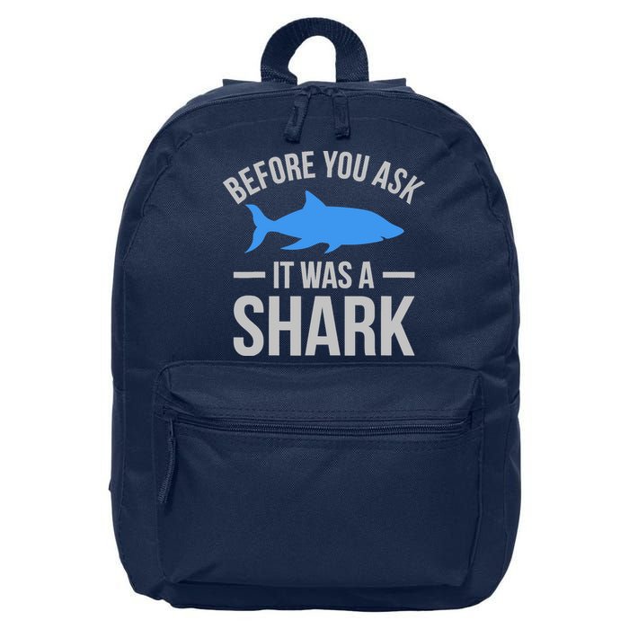 It Was A Shark Funny Amputee Prosthetic Surgery Graphic 16 in Basic Backpack