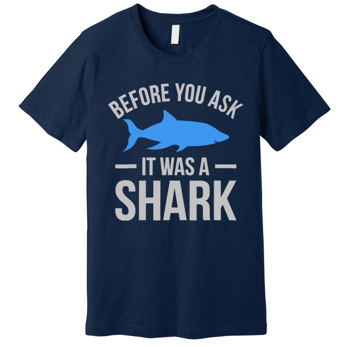 It Was A Shark Funny Amputee Prosthetic Surgery Graphic Premium T-Shirt