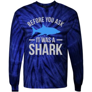 It Was A Shark Funny Amputee Prosthetic Surgery Graphic Tie-Dye Long Sleeve Shirt