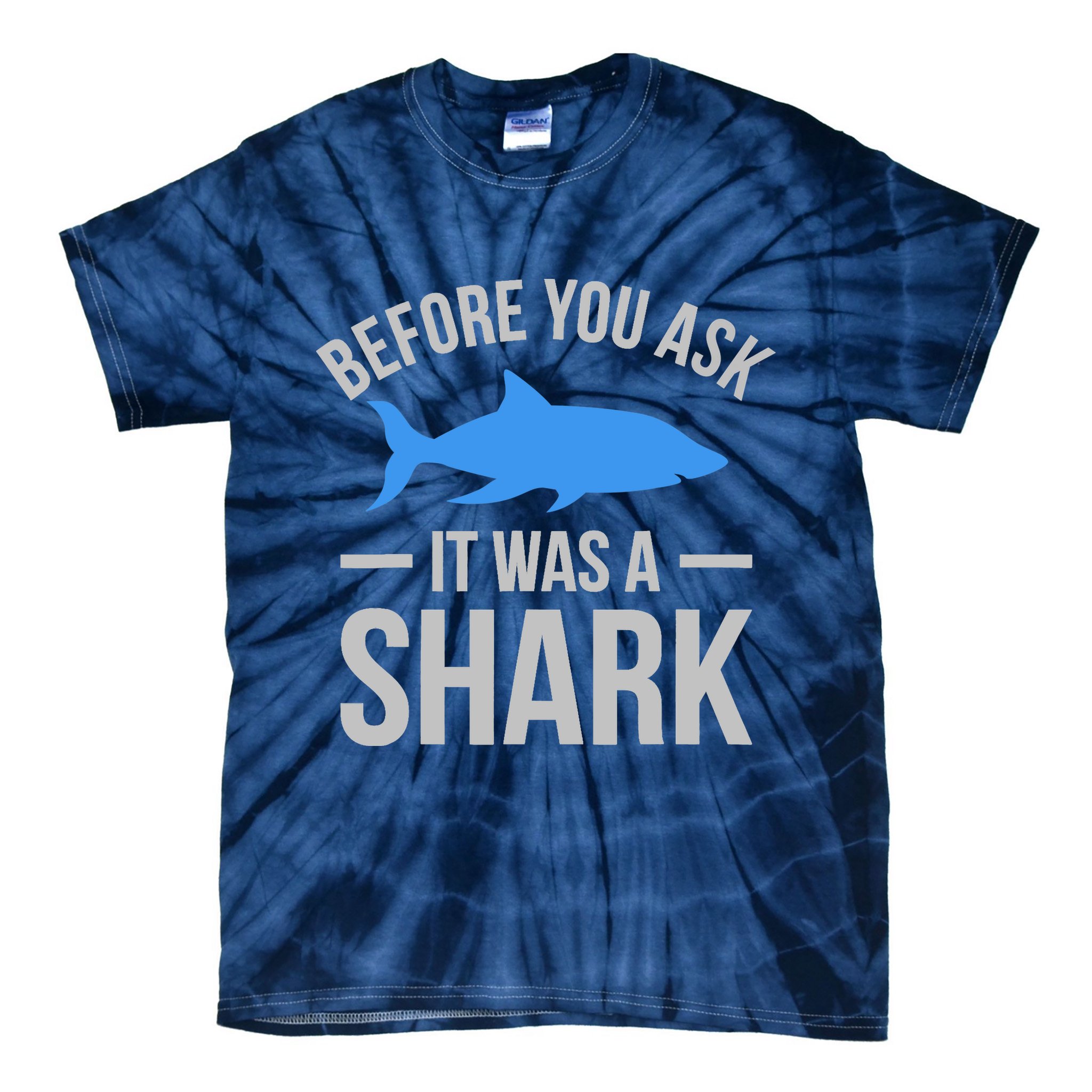 It Was A Shark Funny Amputee Prosthetic Surgery Graphic Tie-Dye T-Shirt