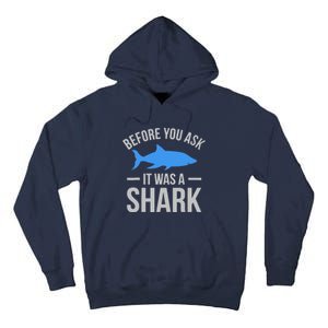 It Was A Shark Funny Amputee Prosthetic Surgery Graphic Tall Hoodie