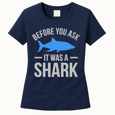It Was A Shark Funny Amputee Prosthetic Surgery Graphic Womens T-Shirt