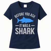 It Was A Shark Funny Amputee Prosthetic Surgery Graphic Womens T-Shirt