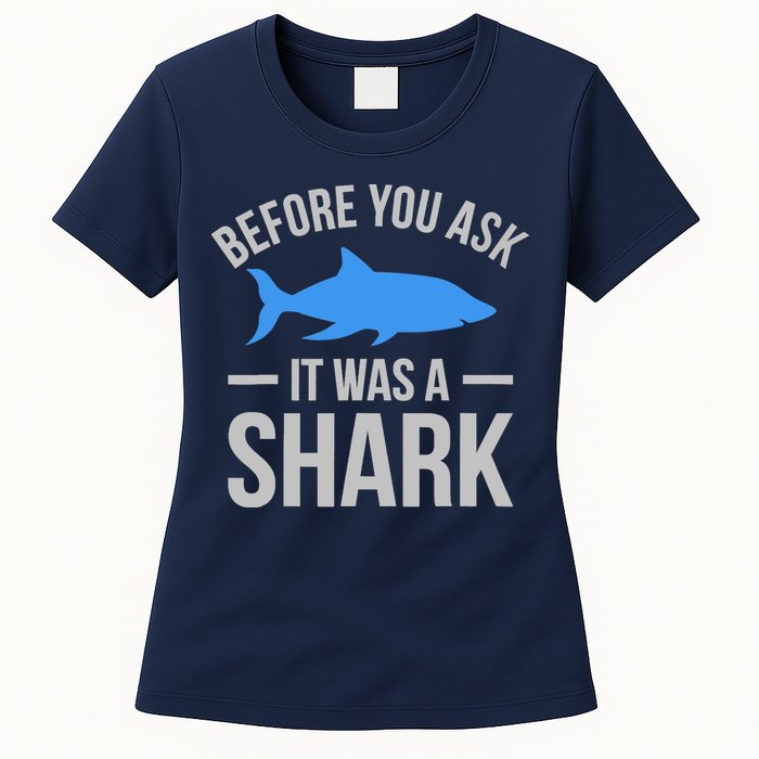 It Was A Shark Funny Amputee Prosthetic Surgery Graphic Womens T-Shirt