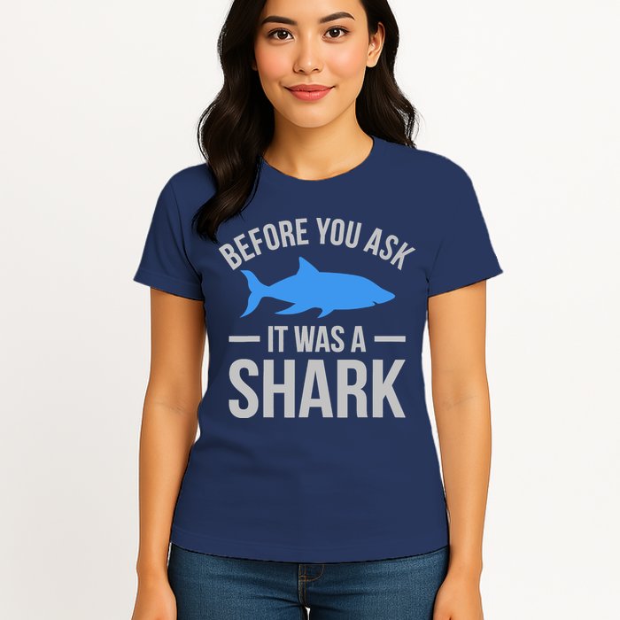 It Was A Shark Funny Amputee Prosthetic Surgery Graphic Womens T-Shirt