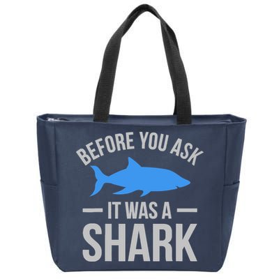 It Was A Shark Funny Amputee Prosthetic Surgery Graphic Zip Tote Bag