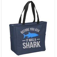 It Was A Shark Funny Amputee Prosthetic Surgery Graphic Zip Tote Bag