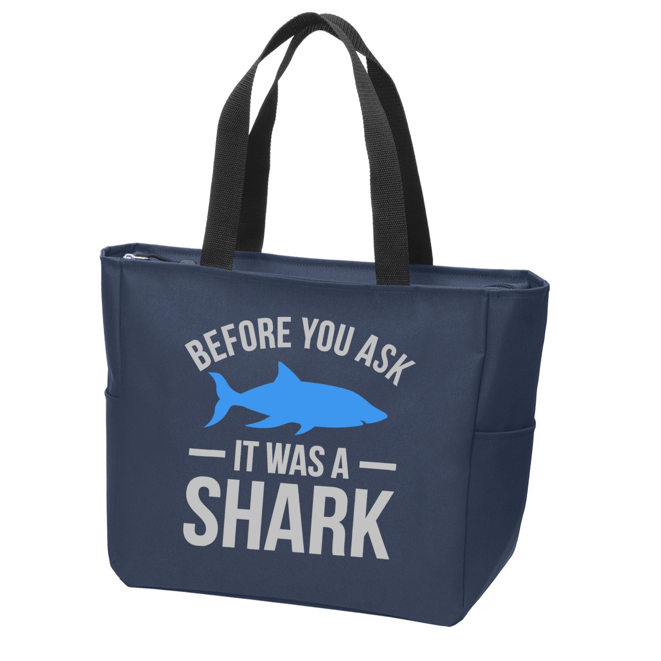 It Was A Shark Funny Amputee Prosthetic Surgery Graphic Zip Tote Bag