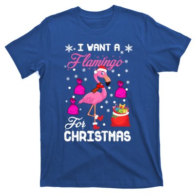 I Want A Flamingo For Christmas Pajama Holiday Xmas Funny Gift Great Gift T-Shirt