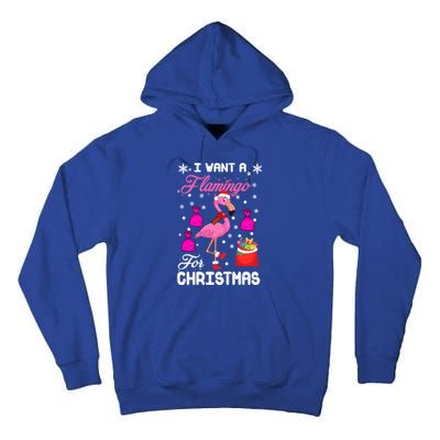 I Want A Flamingo For Christmas Pajama Holiday Xmas Funny Gift Great Gift Tall Hoodie