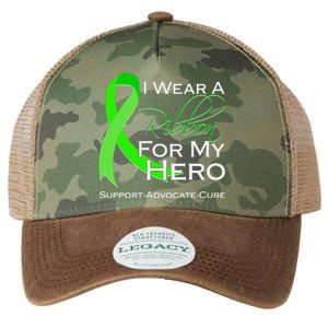 I Wear A Green For My Hero Bone Marrow Awareness Legacy Tie Dye Trucker Hat