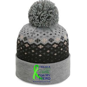 I Wear A Green For My Hero Bone Marrow Awareness The Baniff Cuffed Pom Beanie