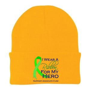 I Wear A Green For My Hero Bone Marrow Awareness Knit Cap Winter Beanie