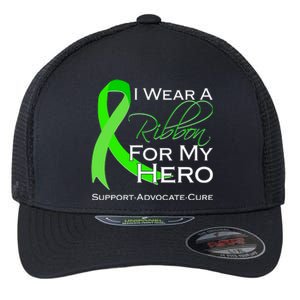 I Wear A Green For My Hero Bone Marrow Awareness Flexfit Unipanel Trucker Cap