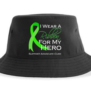 I Wear A Green For My Hero Bone Marrow Awareness Sustainable Bucket Hat