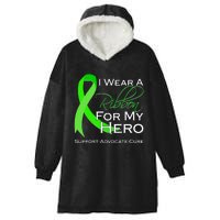 I Wear A Green For My Hero Bone Marrow Awareness Hooded Wearable Blanket