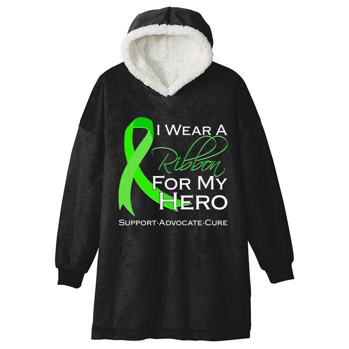 I Wear A Green For My Hero Bone Marrow Awareness Hooded Wearable Blanket