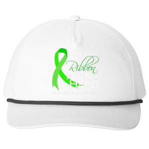 I Wear A Green For My Hero Bone Marrow Awareness Snapback Five-Panel Rope Hat