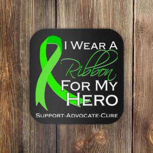 I Wear A Green For My Hero Bone Marrow Awareness Coaster