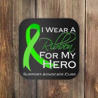 I Wear A Green For My Hero Bone Marrow Awareness Coaster