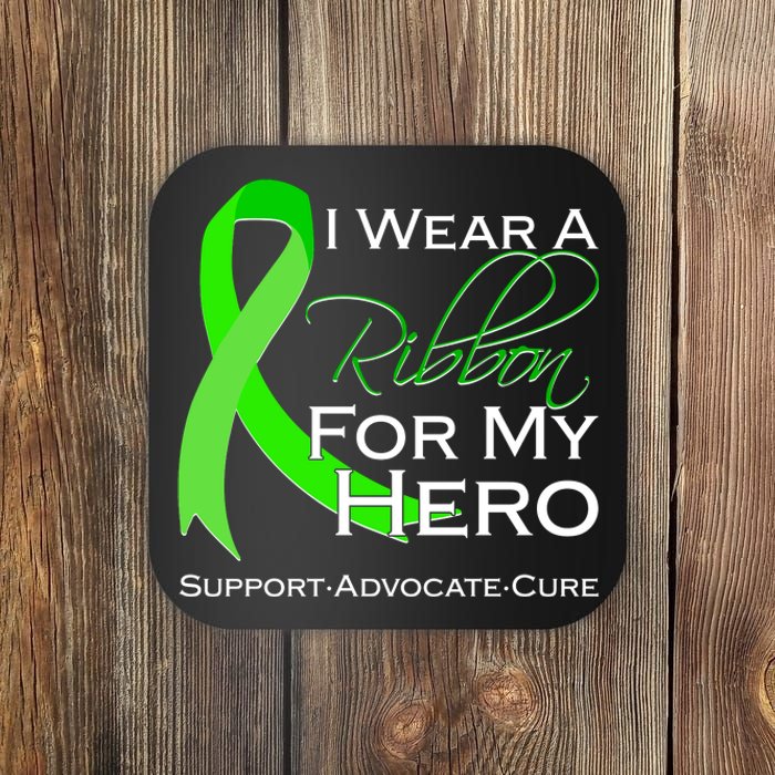 I Wear A Green For My Hero Bone Marrow Awareness Coaster