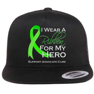 I Wear A Green For My Hero Bone Marrow Awareness Flat Bill Trucker Hat