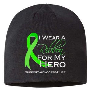 I Wear A Green For My Hero Bone Marrow Awareness Sustainable Beanie