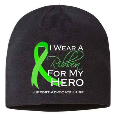 I Wear A Green For My Hero Bone Marrow Awareness Sustainable Beanie