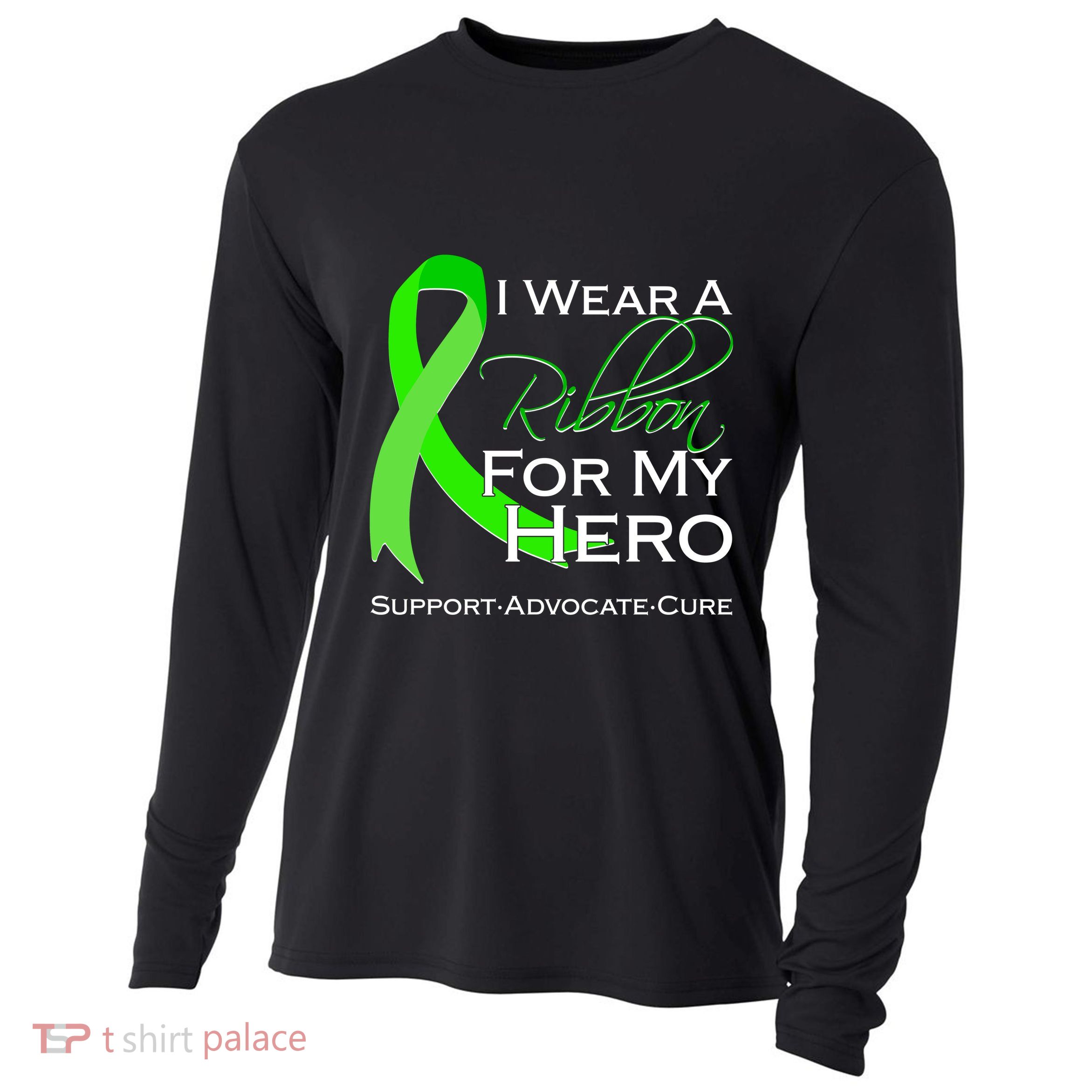 I Wear A Green For My Hero Bone Marrow Awareness Cooling Performance Long Sleeve Crew
