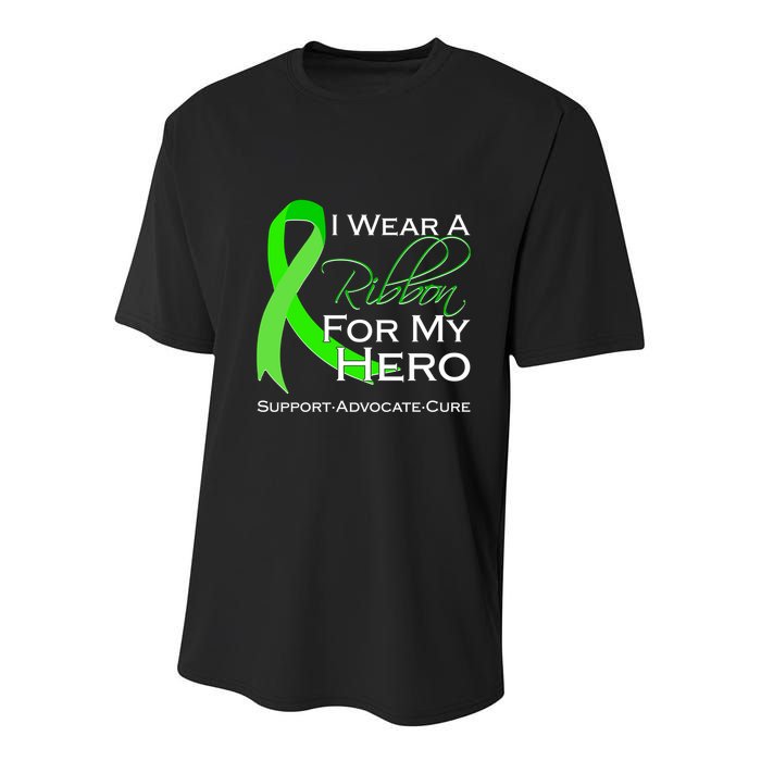 I Wear A Green For My Hero Bone Marrow Awareness Youth Performance Sprint T-Shirt