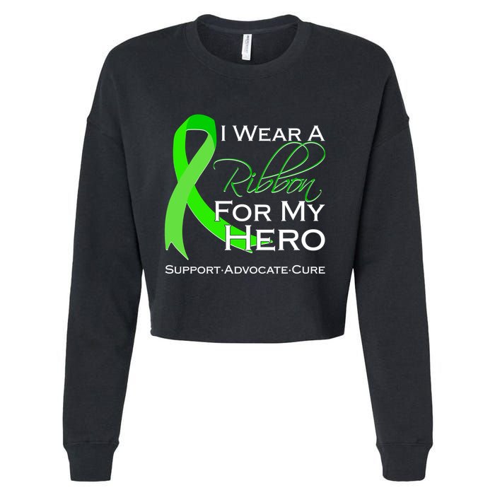 I Wear A Green For My Hero Bone Marrow Awareness Cropped Pullover Crew