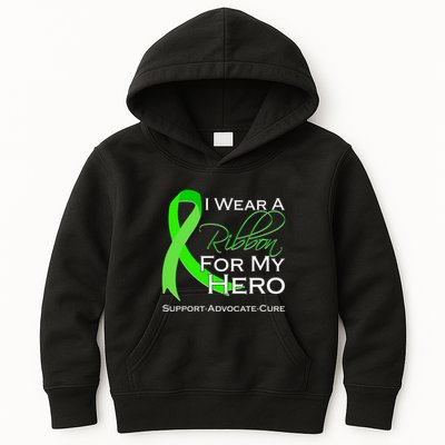 I Wear A Green For My Hero Bone Marrow Awareness Kids Hoodie