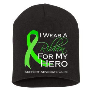 I Wear A Green For My Hero Bone Marrow Awareness Short Acrylic Beanie