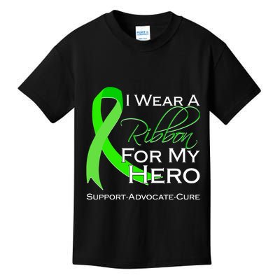 I Wear A Green For My Hero Bone Marrow Awareness Kids T-Shirt